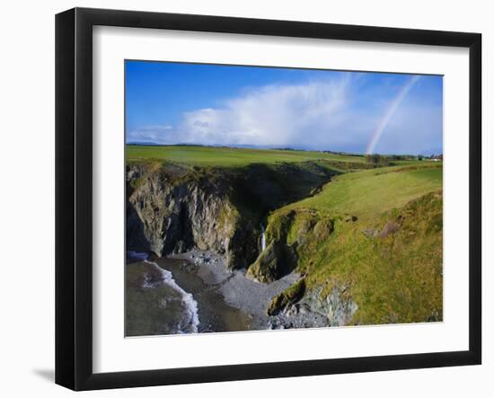 Rainbow over Ballydowane, the Copper Coast, County Waterford, Ireland-null-Framed Photographic Print