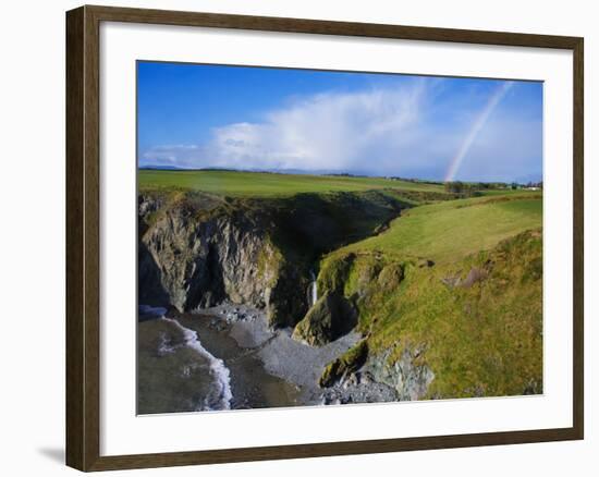 Rainbow over Ballydowane, the Copper Coast, County Waterford, Ireland-null-Framed Photographic Print