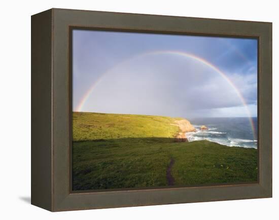 Rainbow Over Chimney Rock, California-George Oze-Framed Premier Image Canvas