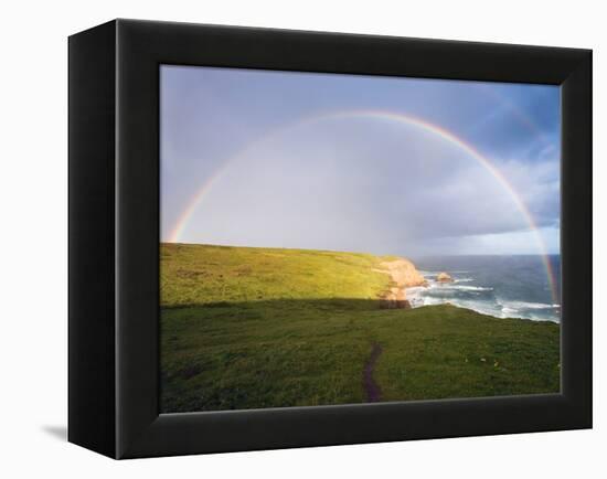 Rainbow Over Chimney Rock, California-George Oze-Framed Premier Image Canvas