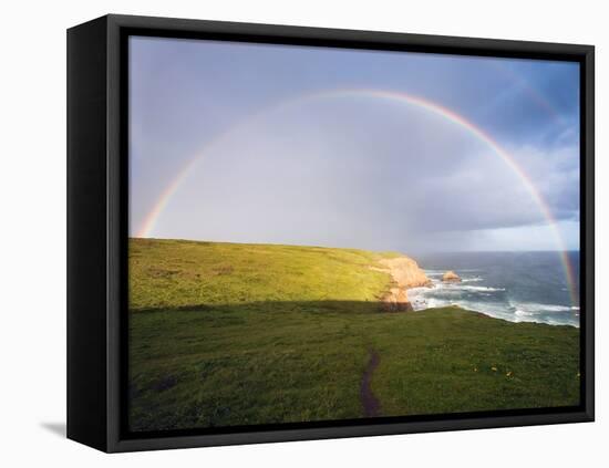 Rainbow Over Chimney Rock, California-George Oze-Framed Premier Image Canvas