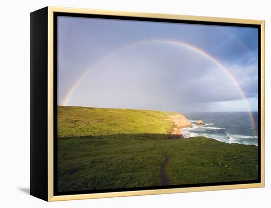 Rainbow Over Chimney Rock, California-George Oze-Framed Premier Image Canvas