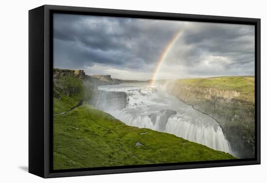 Rainbow over Gullfoss-Michael Blanchette-Framed Premier Image Canvas