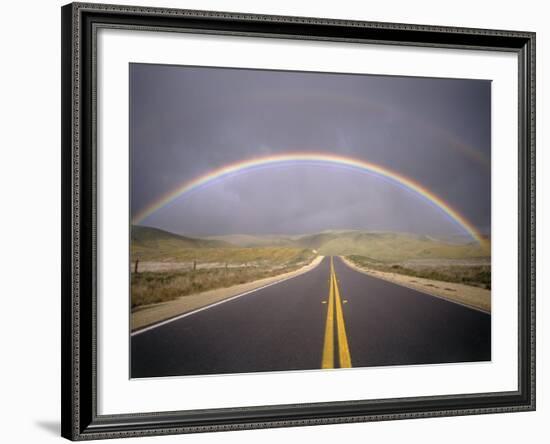 Rainbow Over Highway, CA-Thomas Winz-Framed Photographic Print