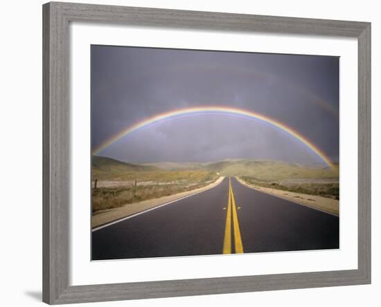 Rainbow Over Highway, CA-Thomas Winz-Framed Photographic Print