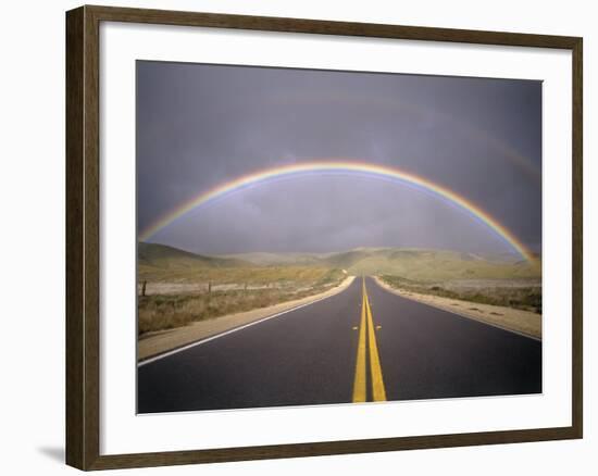 Rainbow Over Highway, CA-Thomas Winz-Framed Photographic Print