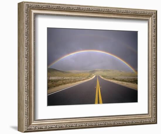 Rainbow Over Highway, CA-Thomas Winz-Framed Photographic Print