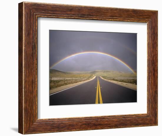 Rainbow Over Highway, CA-Thomas Winz-Framed Photographic Print