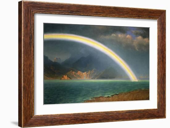 Rainbow Over Jenny Lake, Wyoming-Albert Bierstadt-Framed Giclee Print