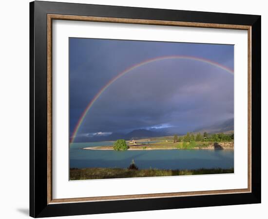 Rainbow over Lake Tekapo, Canterbury, South Island, New Zealand, Pacific-Jeremy Bright-Framed Photographic Print