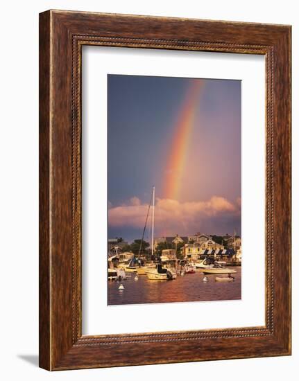 Rainbow over Oaks Bluffs on Martha's Vineyard-Jon Hicks-Framed Photographic Print