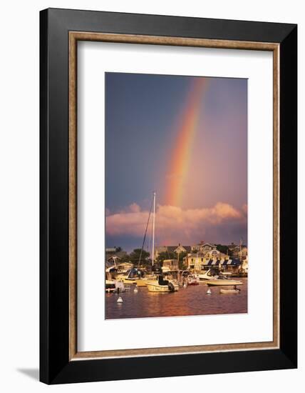 Rainbow over Oaks Bluffs on Martha's Vineyard-Jon Hicks-Framed Photographic Print