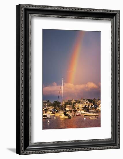 Rainbow over Oaks Bluffs on Martha's Vineyard-Jon Hicks-Framed Photographic Print