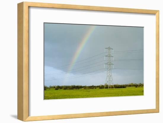 Rainbow Over Power Lines-Duncan Shaw-Framed Photographic Print