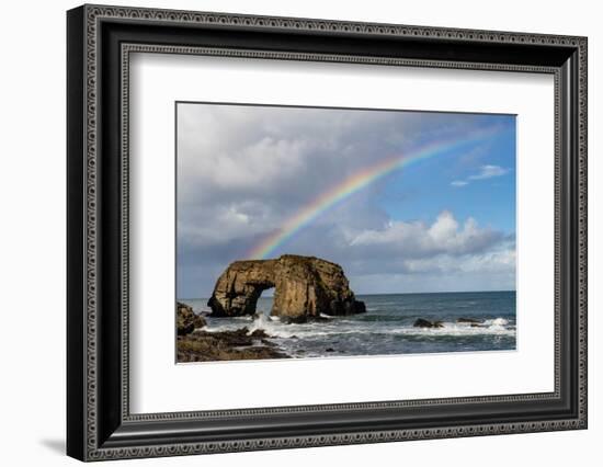 Rainbow over The Great Pollet Sea Arch in County Donegal, Ireland-Chuck Haney-Framed Photographic Print