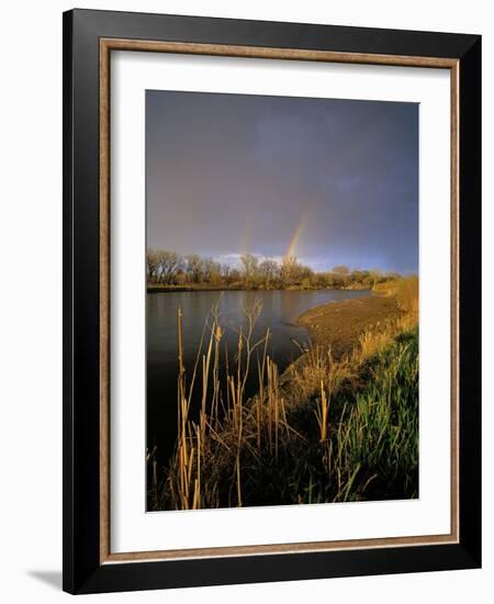 Rainbow over the North Platte River, Nebraska, USA-Chuck Haney-Framed Photographic Print