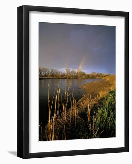 Rainbow over the North Platte River, Nebraska, USA-Chuck Haney-Framed Photographic Print