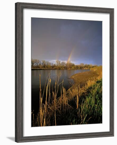 Rainbow over the North Platte River, Nebraska, USA-Chuck Haney-Framed Photographic Print