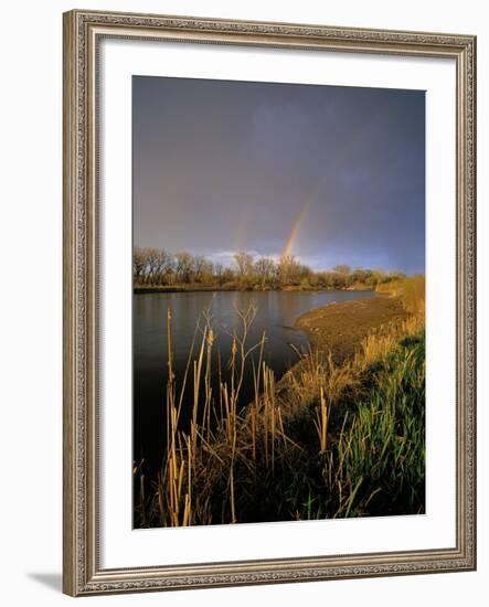 Rainbow over the North Platte River, Nebraska, USA-Chuck Haney-Framed Photographic Print