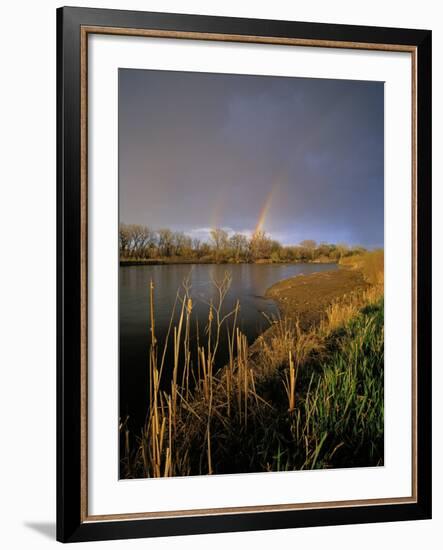 Rainbow over the North Platte River, Nebraska, USA-Chuck Haney-Framed Photographic Print