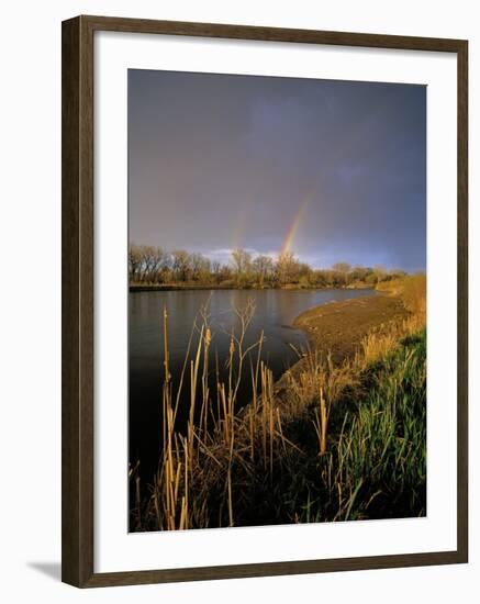 Rainbow over the North Platte River, Nebraska, USA-Chuck Haney-Framed Photographic Print