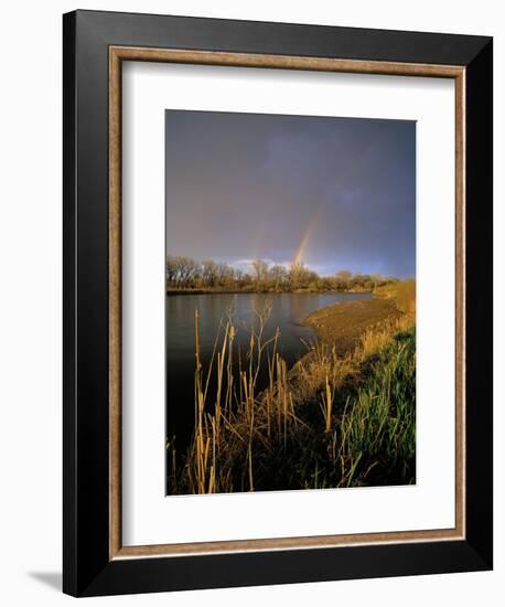 Rainbow over the North Platte River, Nebraska, USA-Chuck Haney-Framed Photographic Print