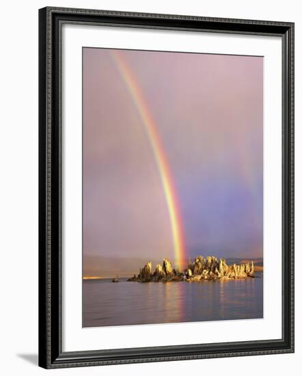 Rainbow Over Tufa Formations on Mono Lake, Sierra Nevada Mountains, California, USA-Christopher Talbot Frank-Framed Photographic Print