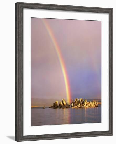 Rainbow Over Tufa Formations on Mono Lake, Sierra Nevada Mountains, California, USA-Christopher Talbot Frank-Framed Photographic Print