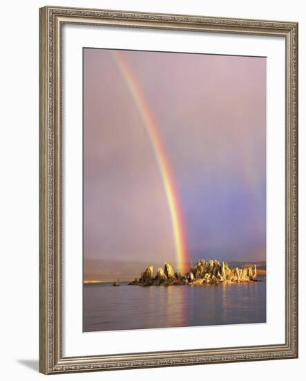 Rainbow Over Tufa Formations on Mono Lake, Sierra Nevada Mountains, California, USA-Christopher Talbot Frank-Framed Photographic Print