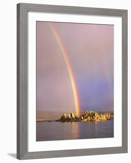 Rainbow Over Tufa Formations on Mono Lake, Sierra Nevada Mountains, California, USA-Christopher Talbot Frank-Framed Photographic Print