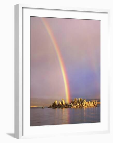 Rainbow Over Tufa Formations on Mono Lake, Sierra Nevada Mountains, California, USA-Christopher Talbot Frank-Framed Photographic Print