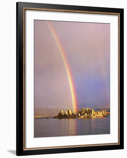 Rainbow Over Tufa Formations on Mono Lake, Sierra Nevada Mountains, California, USA-Christopher Talbot Frank-Framed Photographic Print