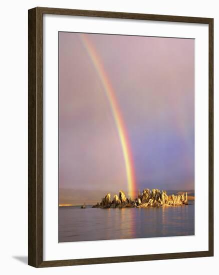 Rainbow Over Tufa Formations on Mono Lake, Sierra Nevada Mountains, California, USA-Christopher Talbot Frank-Framed Photographic Print