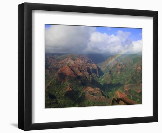 Rainbow over Waimea Canyon, Kauai, Hawaii, USA-Dennis Flaherty-Framed Photographic Print