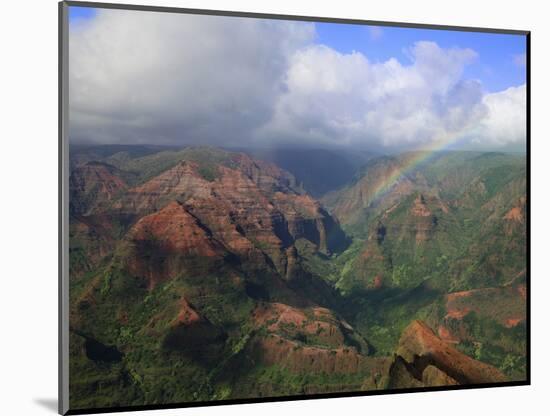 Rainbow over Waimea Canyon, Kauai, Hawaii, USA-Dennis Flaherty-Mounted Photographic Print