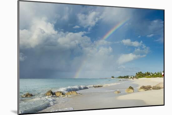 Rainbow over world famous Grace Bay beach, Providenciales, Turks and Caicos, Caribbean-Michael Runkel-Mounted Photographic Print