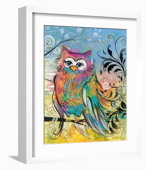 Rainbow Owl-Lucy Cloud-Framed Art Print