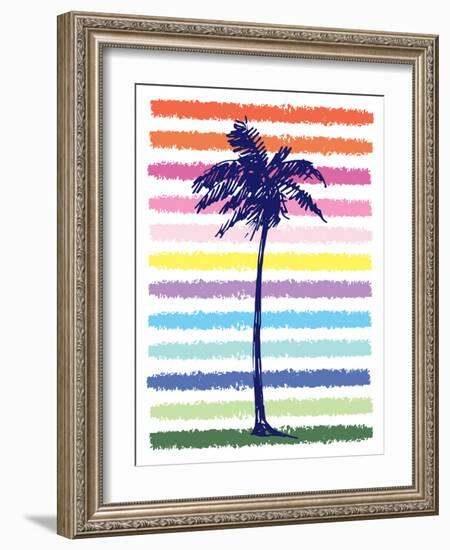 Rainbow Palm Tree-Jennifer McCully-Framed Art Print