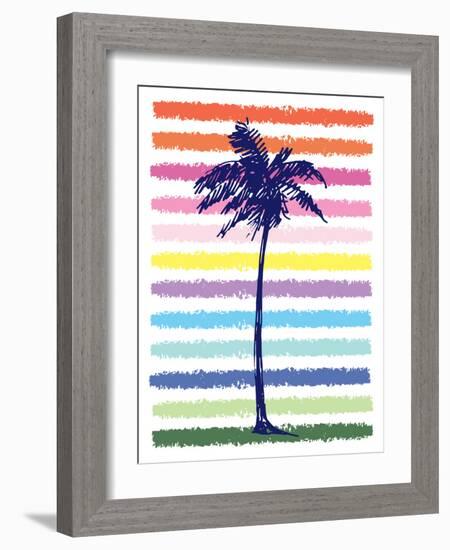 Rainbow Palm Tree-Jennifer McCully-Framed Art Print
