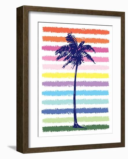 Rainbow Palm Tree-Jennifer McCully-Framed Art Print