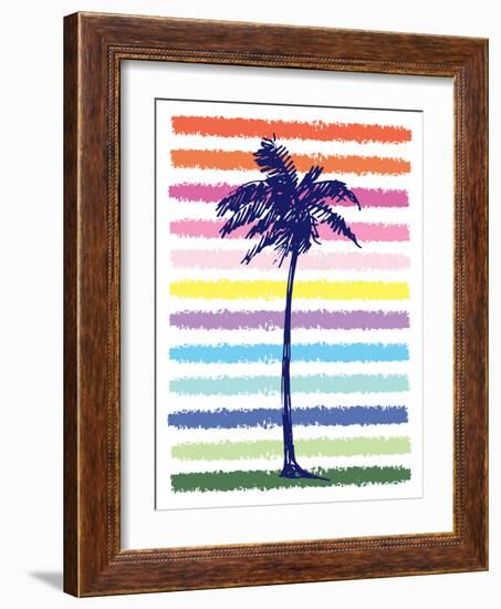 Rainbow Palm Tree-Jennifer McCully-Framed Art Print