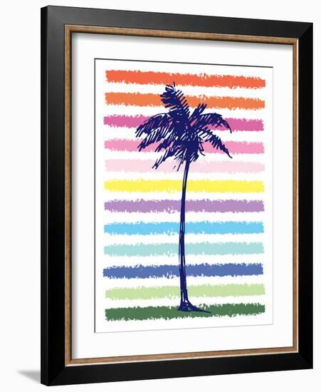 Rainbow Palm Tree-Jennifer McCully-Framed Art Print