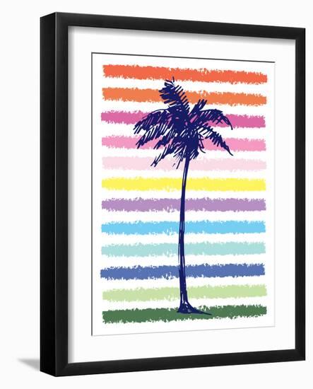 Rainbow Palm Tree-Jennifer McCully-Framed Art Print