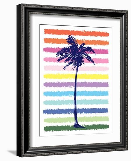 Rainbow Palm Tree-Jennifer McCully-Framed Art Print