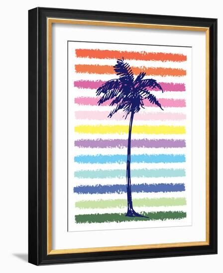 Rainbow Palm Tree-Jennifer McCully-Framed Art Print