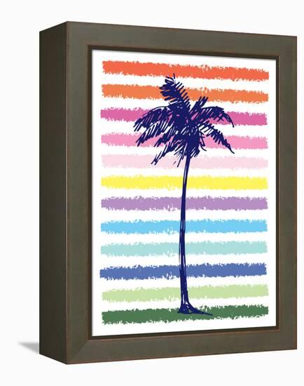 Rainbow Palm Tree-Jennifer McCully-Framed Stretched Canvas