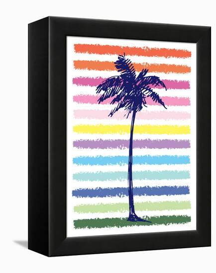 Rainbow Palm Tree-Jennifer McCully-Framed Stretched Canvas