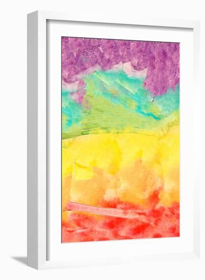 Rainbow pattern   watercolor, painterly-Robbin Rawlings-Framed Art Print