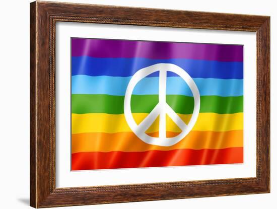 Rainbow Peace Flag-daboost-Framed Art Print