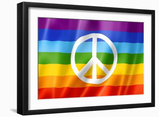 Rainbow Peace Flag-daboost-Framed Art Print